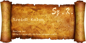 Szeidl Kolos névjegykártya